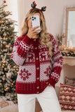 Fair Isle Knit Button-Front Cardigan
