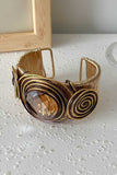 Wire-Wrapped Spiral Gem Cuff Bracelet