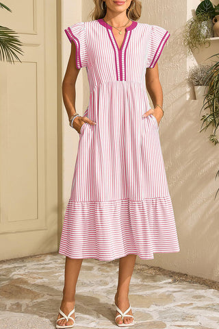 Striped Tiered Casual Dress
