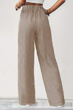 Drawstring Striped Wide-Leg Casual Pants