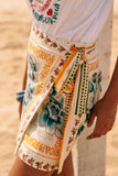 Floral Print Tie Waist Mini Skirt