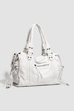 Studded Handle Zip Pocket Tote Bag
