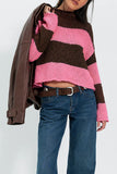 Striped Crew Neck Knit Sweater