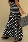 Patterned Slit Maxi Skirt