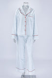 Plaid Long Sleeve Button-Front Pajama Set