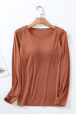 Long Sleeve Scoop Neck Bra Top