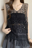 Sleeveless Crochet Fringe Tank