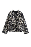 Animal Print Button Front Jacket