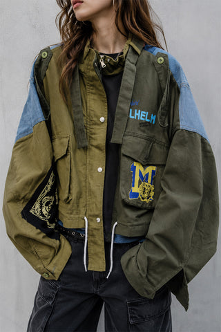 Patchwork Utility Cargo Jacket