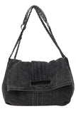 Flap Chain Strap Slouchy Shoulder Bag