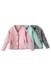 Floral Quilted Contrast Trim Jacket