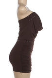 Studded O-Ring Top and Mini Skirt Set