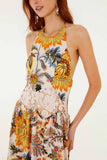 Floral Halter Lace Maxi Dress
