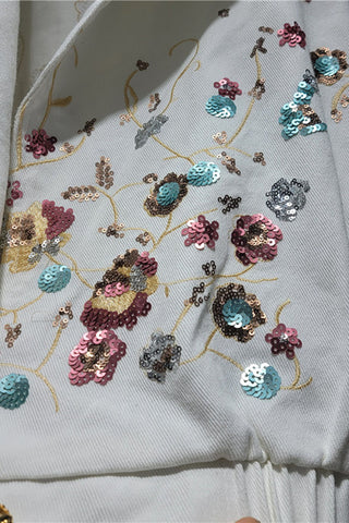 Floral Sequin Denim Jacket
