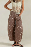 Polka Dot High-Waist Barrel Jeans