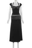 Halter Neck Polka Dot Skirt Set