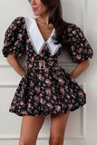 Casual Floral Dress with Pleated Skirt