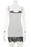 Lace Trim Bodycon Mini Dress