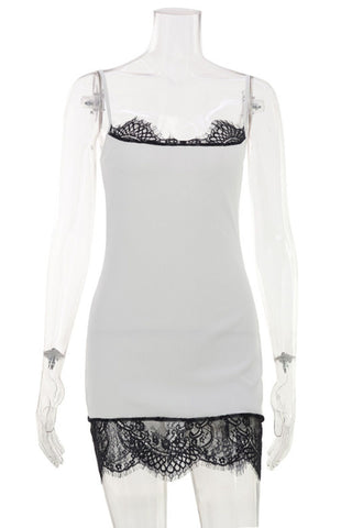 Lace Trim Bodycon Mini Dress