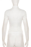 Floral Lace Mandarin Collar Top
