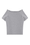 Off-Shoulder Fitted T-Shirt