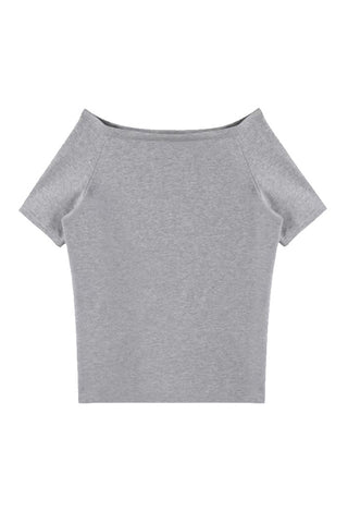 Off-Shoulder Fitted T-Shirt