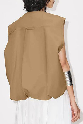 Zip-Front Sleeveless Utility Vest