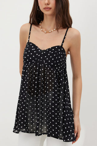 Leopard Print Lace Trim Cami