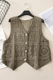 Button-Front Crochet Vest