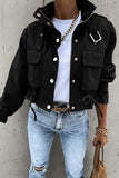 Zip-Front Crop Jacket with Side Ties