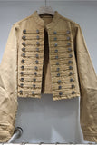 Button-Detail Cropped Denim Jacket