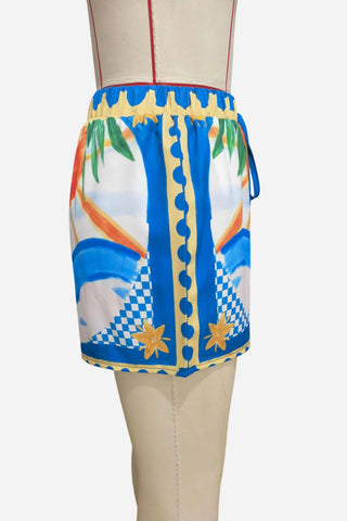 Floral Drawstring Casual Shorts