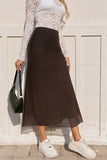 High-Waist Side-Slit Midi Skirt