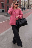 Colorful Button Crew Neck Knit Cardigan