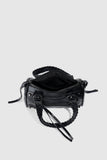 Braided Handle Studded Barrel Bag