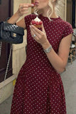 Polka Dot Cap Sleeve Maxi Dress