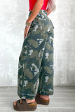 Camouflage Print Wide-Leg Casual Pants