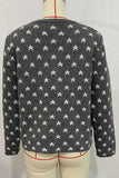 Star Pattern Button-Front Knit Cardigan