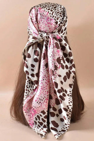 Animal Print Asymmetric Scarf