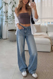 Rhinestone Wide Leg Jeans