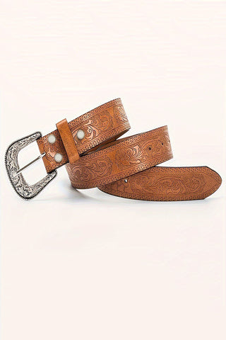 Embossed Floral Western Belt