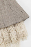 Collarless Button-Front Lace Trim Jacket