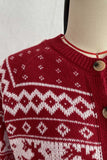 Fair Isle Knit Button-Front Cardigan