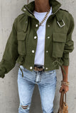 Zip-Front Crop Jacket with Side Ties