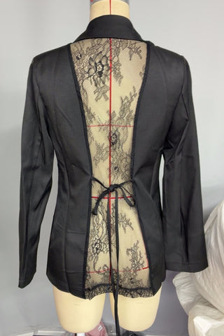 Lace Back Tie-Back Blazer