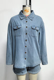 Denim Shirt and Cuffed Short Set