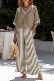 Striped Wide-Leg Pants Set