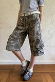 Camouflage Cargo Pocket Capri Pants