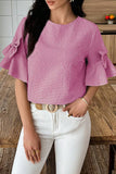 Ruffle-Sleeve Gingham Tee