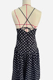 Sleeveless Polka Dot Casual Dress